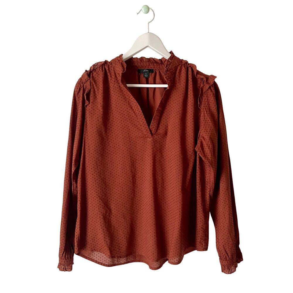 J. Crew Ruffle-Trim Popover Blouse Size Small